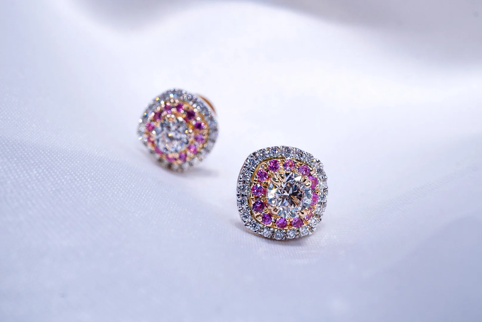 Rosy Radiance Sapphire Earrings