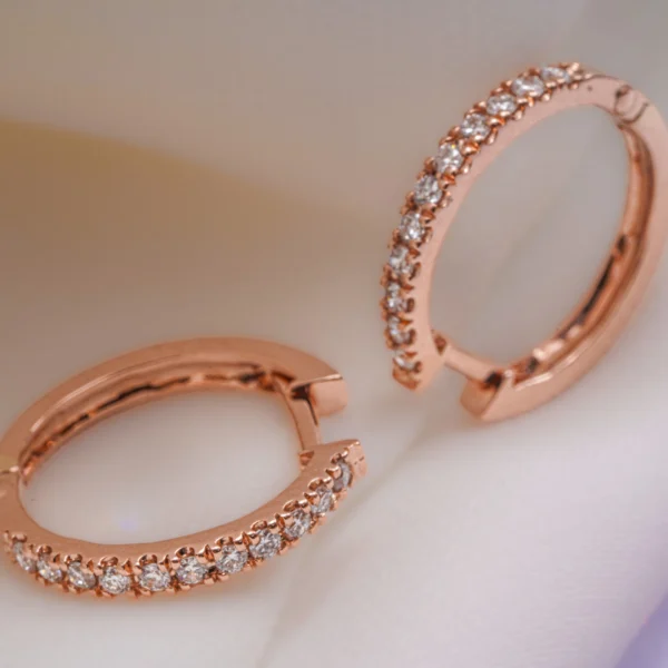 Rose Gold Brilliance Diamond Hoop Earrings