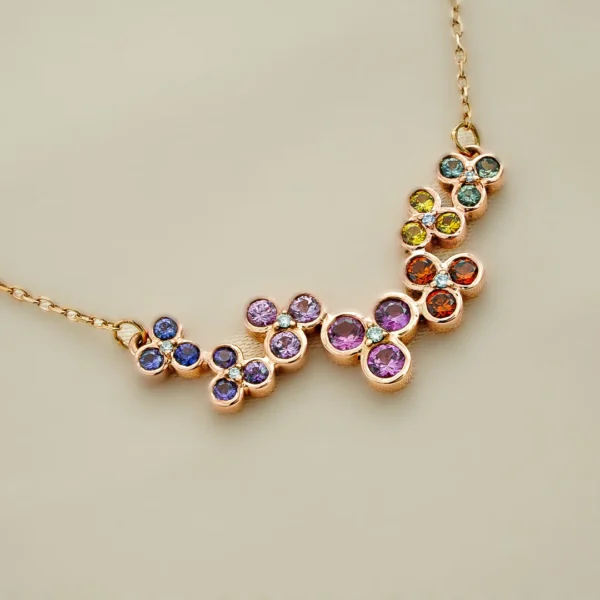 Radiant Spectrum Sapphire Necklace