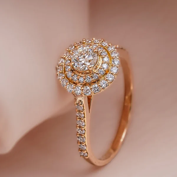Rosé Radiance Diamond Cluster Ring